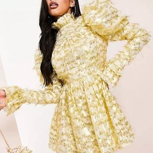 Gold asos dress